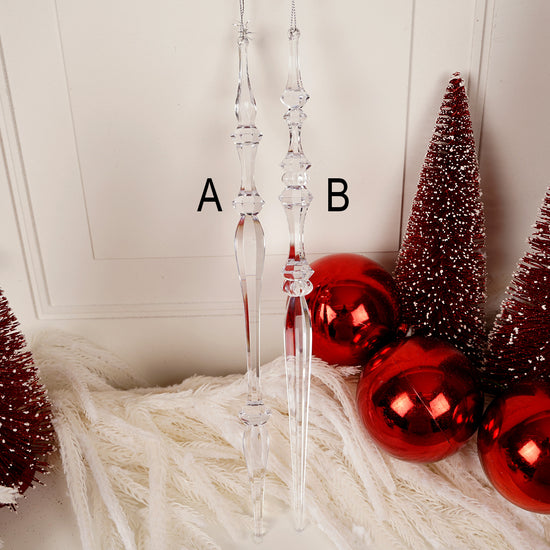 Clear Icicle Christmas Ornaments Style 2 Christmas Place