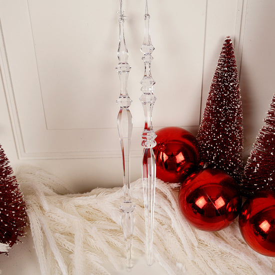 Clear Icicle Christmas Ornaments 2 Styles Christmas Place
