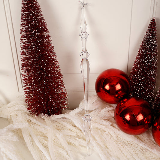 Clear Icicle Christmas ornaments 12 inches height Christmas Place