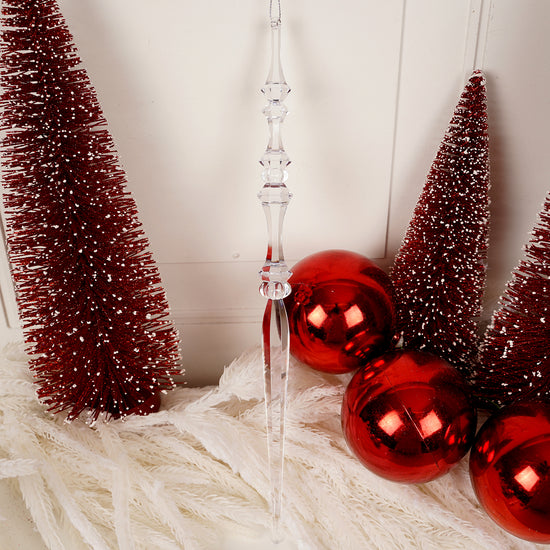 Clear Icicle Christmas Ornament Style 1 Christmas Place