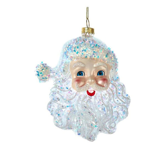 Glass Santa Head Ornament
