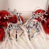 Clear Silver Glitter Deer Ornament - Christmas Place