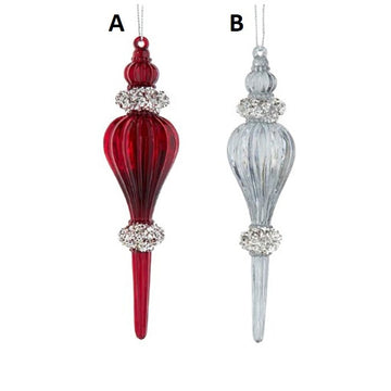 Red Clear Finial Ornament