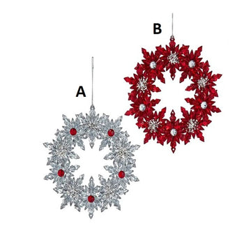 Red Clear Wreath Ornament