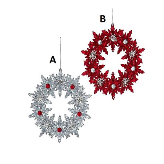 Red Clear Wreath Ornament