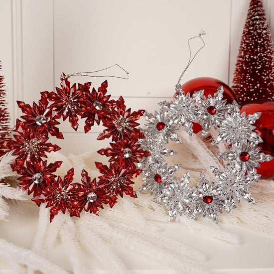 Red Clear Wreath Ornament - Christmas Place