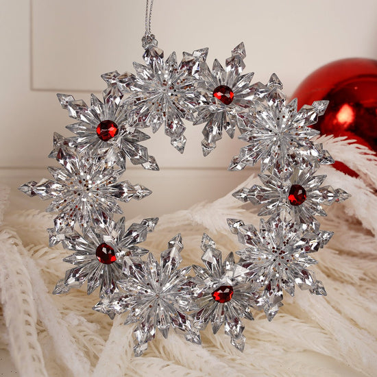 Red Clear Wreath Ornament - Christmas Place