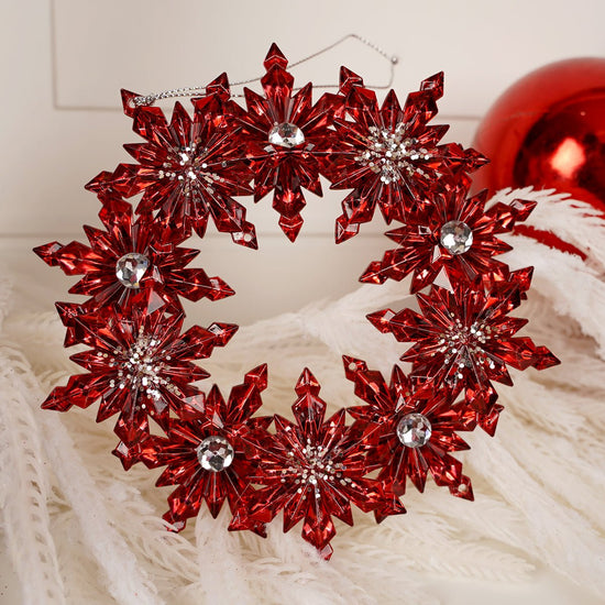Red Clear Wreath Ornament - Christmas Place