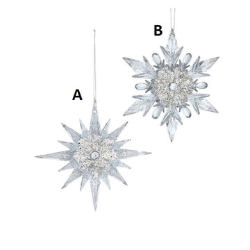 Clear Glitter Snowflake Ornament