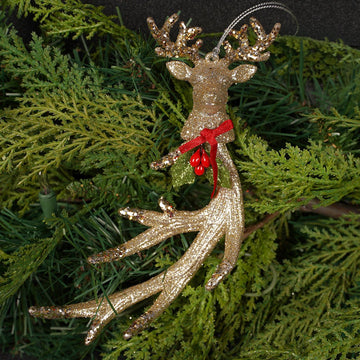 7.1IN GOLD ANTLER ORN - Christmas Place