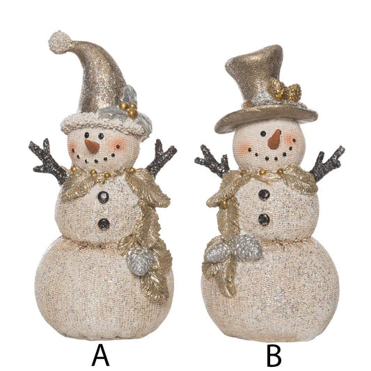 7.5in Metallic Snowman Figurine