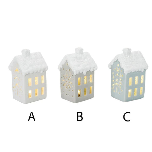 5in Lighted Snowy House