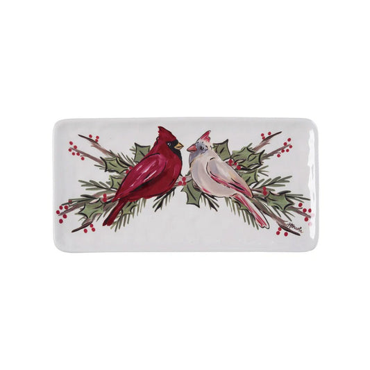 Ceramic Cardinal Couple Tray - Christmas Place