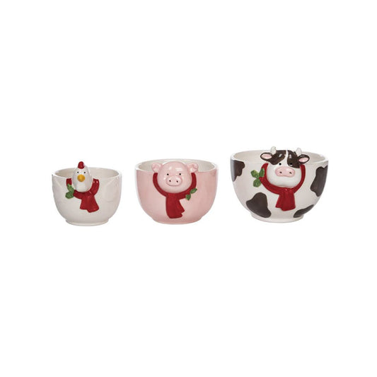Christmas Farm Animal Nesting Bowls Set Of 3 - Christmas Place