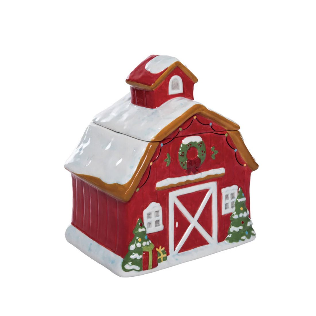 Holiday Barn Cookie Jar - Christmas Place
