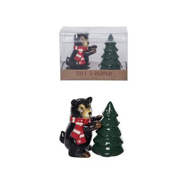 Bear And Tree Salt And Pepper Shakers - Christmas Place