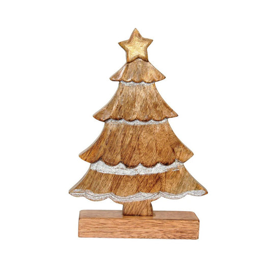 Wood Tree With Metallic Accent - Christmas Place