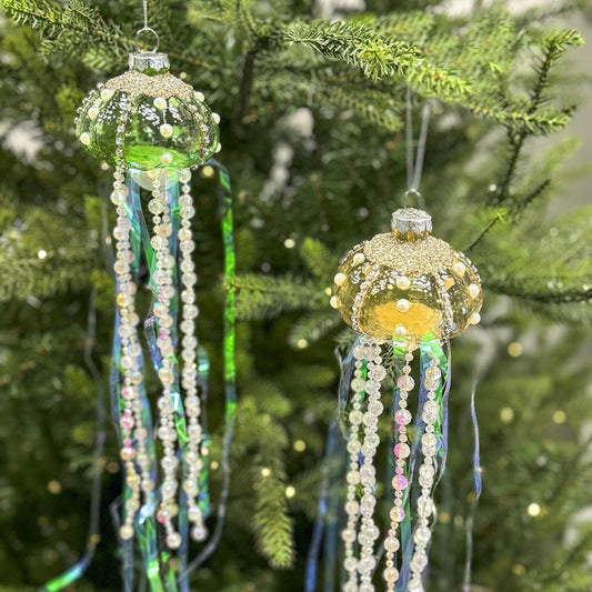 12 Inch Glass Jelly Fish Ornament