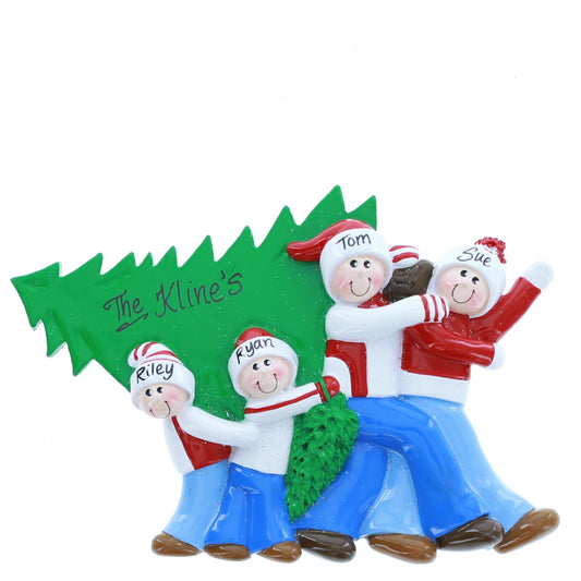 Tree Shopping Family of 4