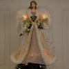 Ivory and Grey Lighted Angel Treetop - Christmas Place