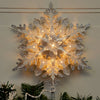 13 Inch Silver White Snowflake Tree Topper - Christmas Place