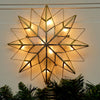8 Point Capiz Star Lighted Tree Topper - Christmas Place