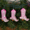 Glittered Pink Cowgirl Boots Light Set