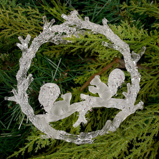 5Inch Iridescent Squirrel Wreath ornament - Christmas Place