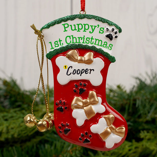 4in Puppy's First Stocking - Christmas Place