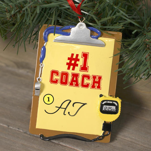 Number One Coach Clipboard Ornament