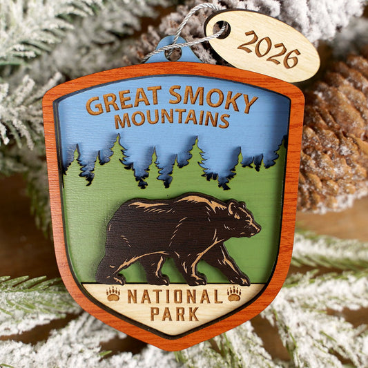 Great Smoky Mountain Badge Ornament - Christmas Place