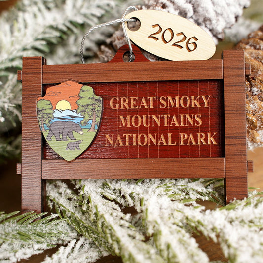 Great Smoky Mountains Sign Ornament - Christmas Place
