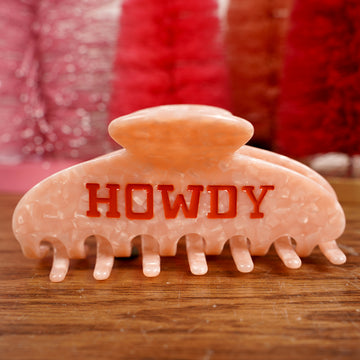 Pink Howdy Hair Clip