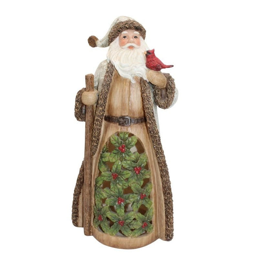 Holly Santa With Cardinal - Christmas Place
