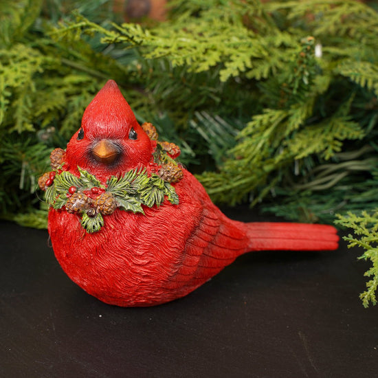 3.5IN LED CARDINAL WITH HOLLY - Christmas Place