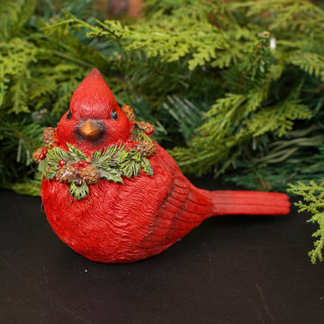 3.5IN LED CARDINAL WITH HOLLY - Christmas Place