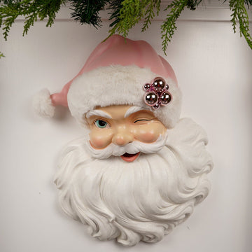 26Inch Pink Santa Face - Christmas Place
