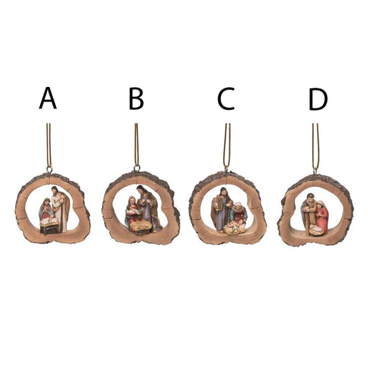 3.5in Wood Nativity Ornament