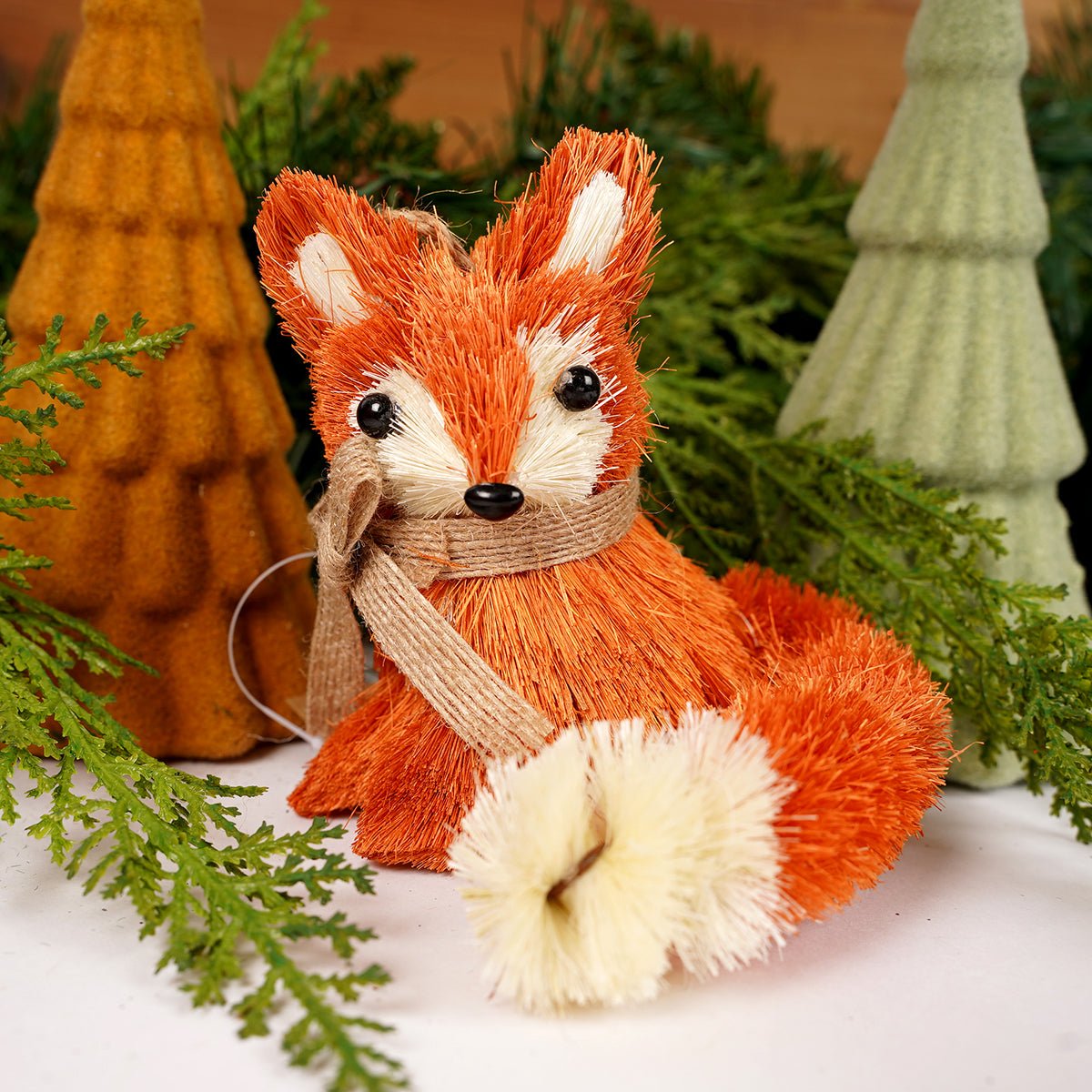 Sisal Fox Ornament - Christmas Place