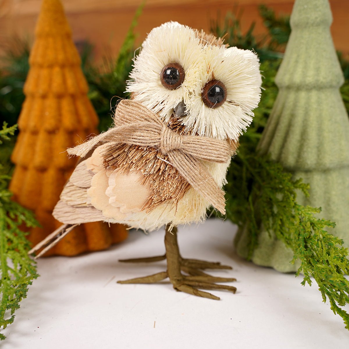 Tan Owl Ornament - Christmas Place