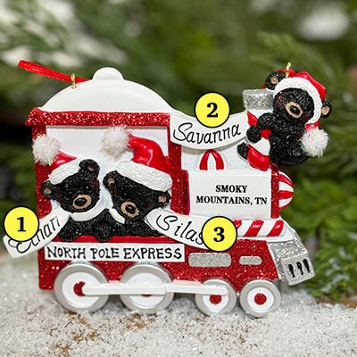 Smoky Mountain Bear Train Family of 3 - Christmas Place