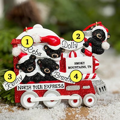 Smoky Mountain Bear Train Family of 4 - Christmas Place