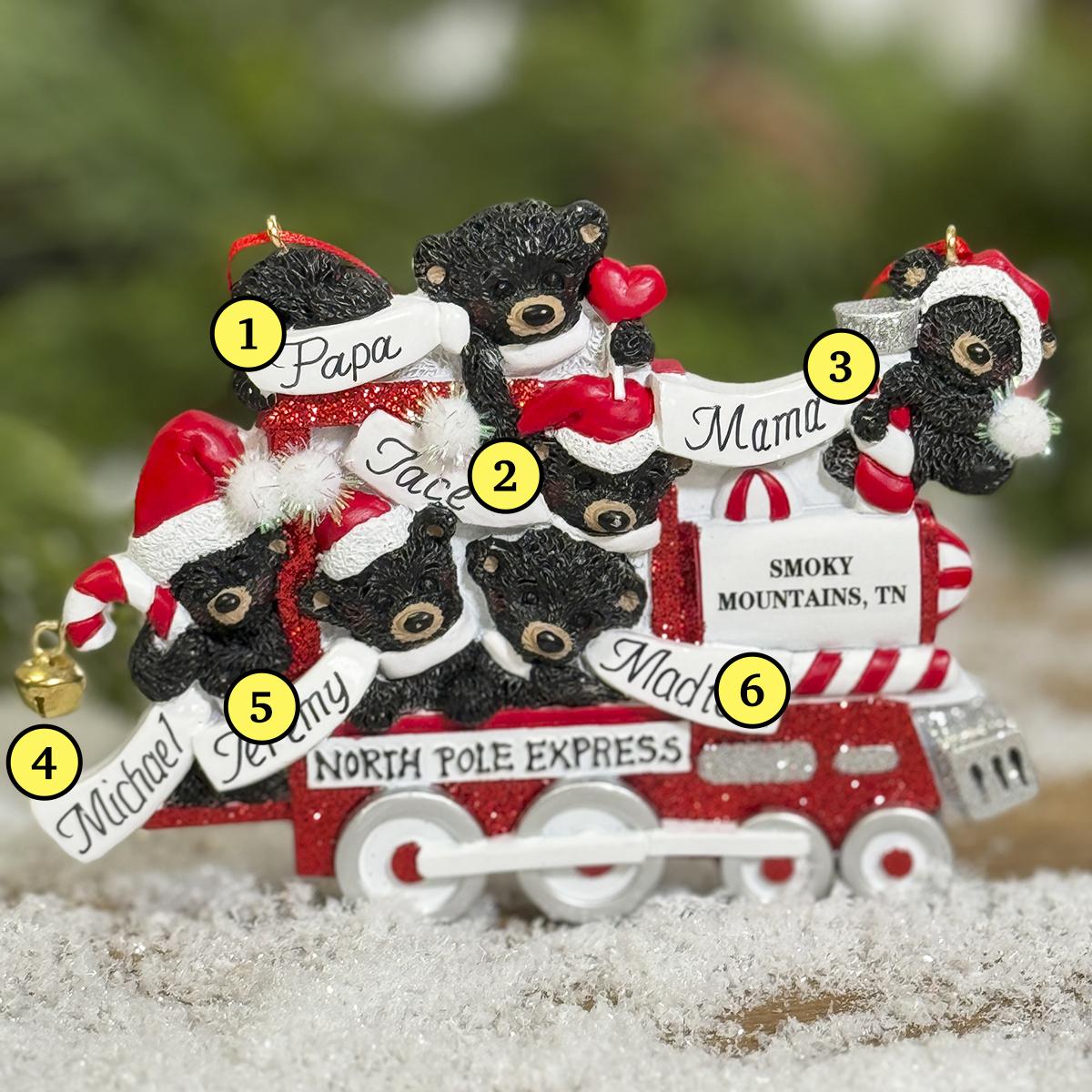 Smoky Mountain Bear Train Fam of 6 - Christmas Place