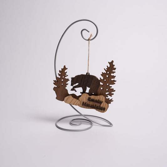 Smoky Mountains Wood Bear Ornament