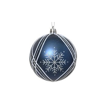 Night Blue Snowflake Ball Ornament