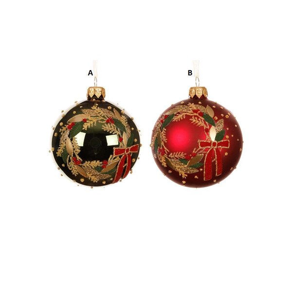 Red Green Wreath Ball Ornament