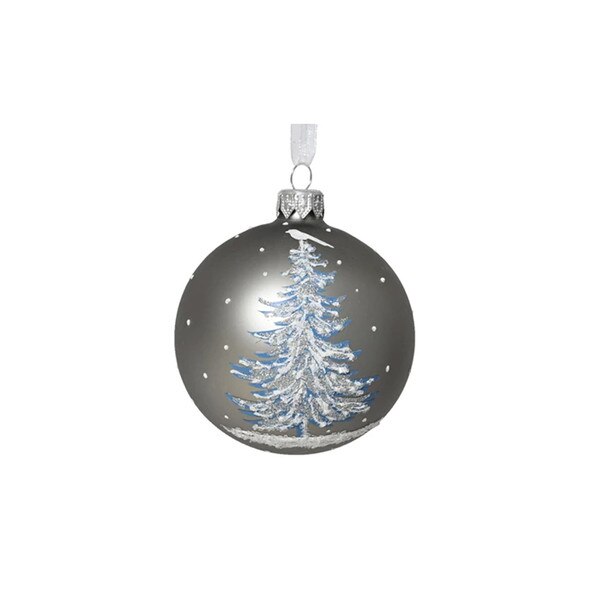 Champagne Snow Tree Ball Ornament