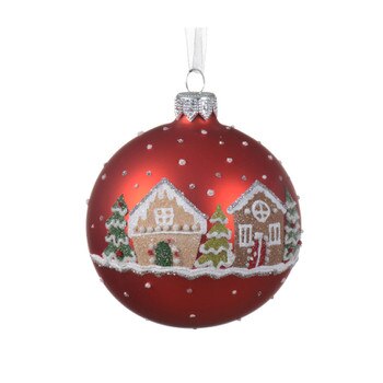 Glass Gingerbread Houses Ornament