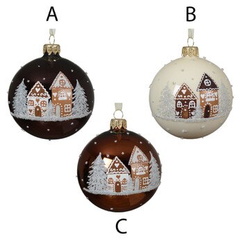 Glass Gingerbread House Ball Orname
