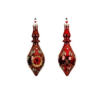 Glass Red Finial Ornament
